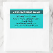 Sticker Rectangulaire Nom commercial en surbrillance sur Turquoise Green (Sac)