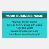 Sticker Rectangulaire Nom commercial en surbrillance sur Turquoise Green (Devant)