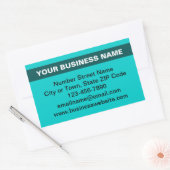 Sticker Rectangulaire Nom commercial en surbrillance sur Turquoise Green (Enveloppe)