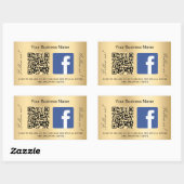 Sticker Rectangulaire Nom commercial or qr code Facebook (Feuille)