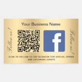 Sticker Rectangulaire Nom commercial or qr code Facebook (Devant)