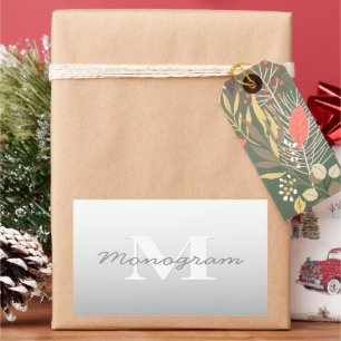 Sticker Rectangulaire Nom cursif ou autre texte avec monogramme   Dégrad