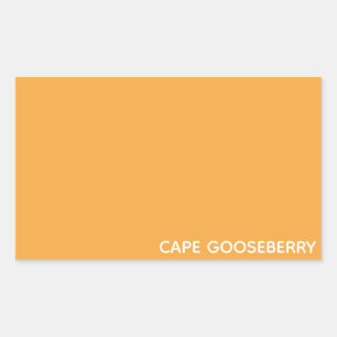 Sticker Rectangulaire Nom de couleur jaune du Cap Gooseberry
