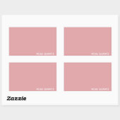 Sticker Rectangulaire Nom de couleur rose quartz rose (Feuille)