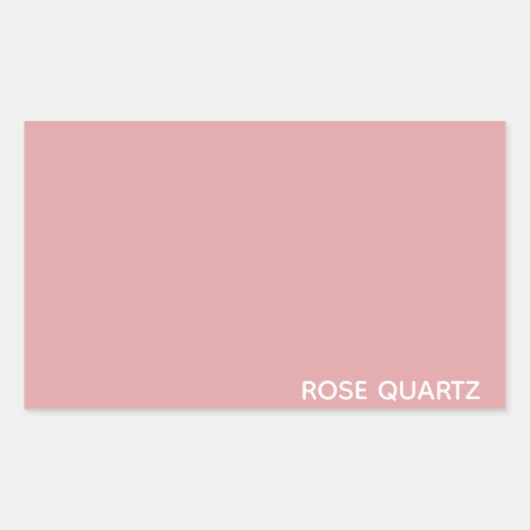 Sticker Rectangulaire Nom de couleur rose quartz rose (Devant)