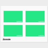 Sticker Rectangulaire Nom de couleur verte Aurora (Feuille)