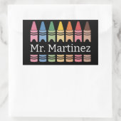 Sticker Rectangulaire Nom de l'enseignant Crayon personnalisé Cute Back (Sac)