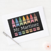 Sticker Rectangulaire Nom de l'enseignant Crayon personnalisé Cute Back (Enveloppe)