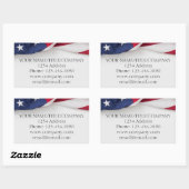 Sticker Rectangulaire Nom de l'entreprise du drapeau américain  (Feuille)