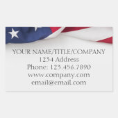 Sticker Rectangulaire Nom de l'entreprise du drapeau américain  (Devant)