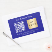 Sticker Rectangulaire Nom de l'entreprise logo qr code bleu foncé (Enveloppe)