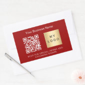 Sticker Rectangulaire Nom de l'entreprise logo qr code rouge (Enveloppe)
