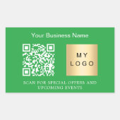 Sticker Rectangulaire Nom de l'entreprise logo qr code vert (Devant)