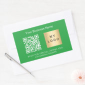 Sticker Rectangulaire Nom de l'entreprise logo qr code vert (Enveloppe)