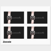 Sticker Rectangulaire Nom de maquillage simple et moderne Logo Instagra (Feuille)