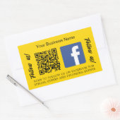 Sticker Rectangulaire Nom d'entreprise jaune code qr Facebook (Enveloppe)