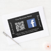 Sticker Rectangulaire Nom d'entreprise noir qr code Facebook (Enveloppe)