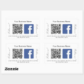 Sticker Rectangulaire Nom d'entreprise qr code couleur de marque Faceboo (Feuille)