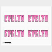 Sticker Rectangulaire Nom d'Evelyn (Feuille)