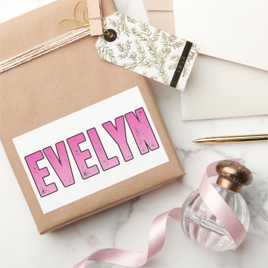 Sticker Rectangulaire Nom d'Evelyn (Cadeaux)