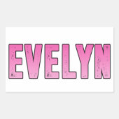 Sticker Rectangulaire Nom d'Evelyn (Devant)