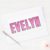 Sticker Rectangulaire Nom d'Evelyn (Enveloppe)