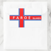 Sticker Rectangulaire nom du drapeau du pays des îles faroe (Sac)