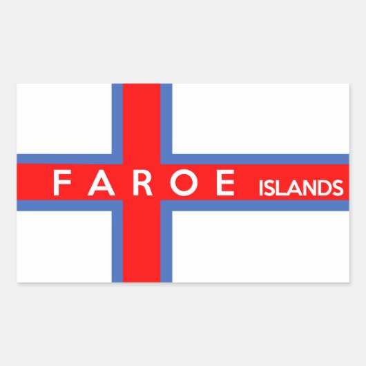 Sticker Rectangulaire nom du drapeau du pays des îles faroe (Devant)