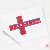 Sticker Rectangulaire nom du drapeau du pays des îles faroe (Enveloppe)
