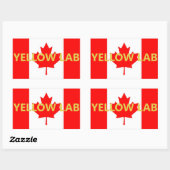 Sticker Rectangulaire Nom du Labrador jaune sur le drapeau (Feuille)