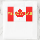 Sticker Rectangulaire Nom du Labrador jaune sur le drapeau (Sac)