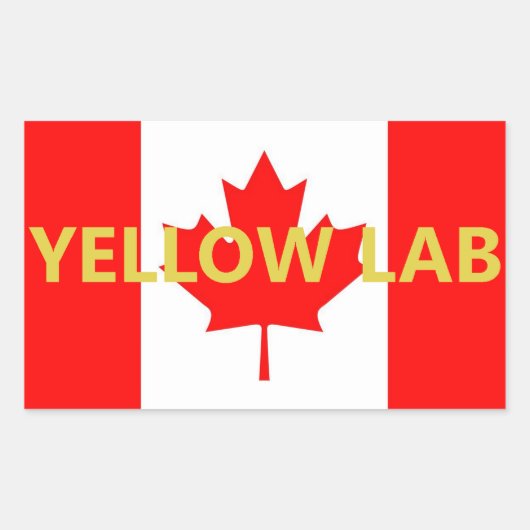 Sticker Rectangulaire Nom du Labrador jaune sur le drapeau (Devant)