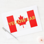 Sticker Rectangulaire Nom du Labrador jaune sur le drapeau (Enveloppe)
