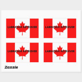 Sticker Rectangulaire Nom du Labrador Retriever sur le drapeau (Feuille)