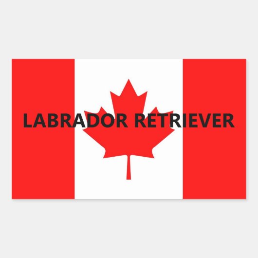 Sticker Rectangulaire Nom du Labrador Retriever sur le drapeau (Devant)