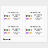 Sticker Rectangulaire Nom du logo de l'entreprise personnalisée Modèle É (Feuille)