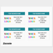 Sticker Rectangulaire Nom du logo de l'entreprise personnalisée Modèle É (Feuille)