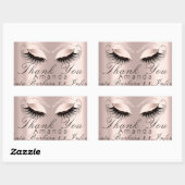 Sticker Rectangulaire Nom du Merci Date Rose Mariée Sweet 16e (Feuille)