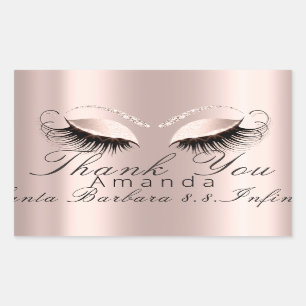 Sticker Rectangulaire Nom du Merci Date Rose Mariée Sweet 16e