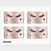 Sticker Rectangulaire Nom du Merci Rose minimal Douce nuptiale 16e (Feuille)