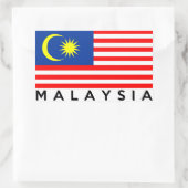 Sticker Rectangulaire nom du pays du drapeau de la malaisie (Sac)
