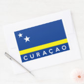 Sticker Rectangulaire nom du pays du pavillon de curacao (Enveloppe)