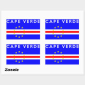 Sticker Rectangulaire nom du symbole du pays cape verde (Feuille)