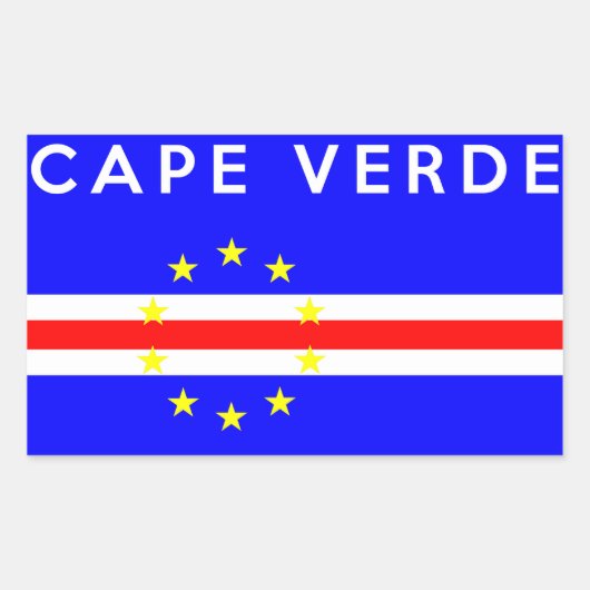 Sticker Rectangulaire nom du symbole du pays cape verde (Devant)