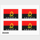 Sticker Rectangulaire nom du symbole du pays d'angola (Feuille)