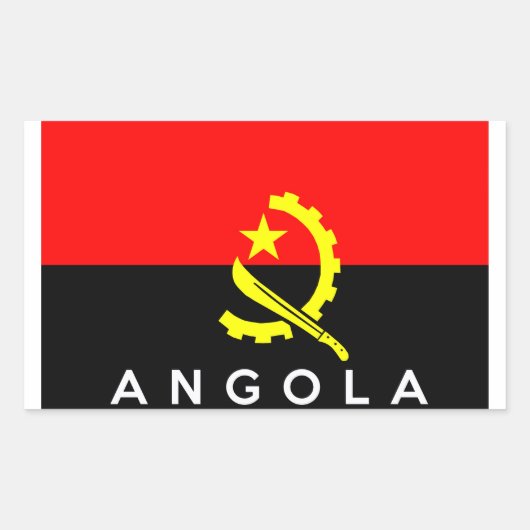 Sticker Rectangulaire nom du symbole du pays d'angola (Devant)