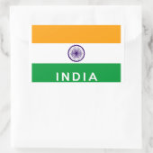 Sticker Rectangulaire nom du symbole du pays d'inde (Sac)