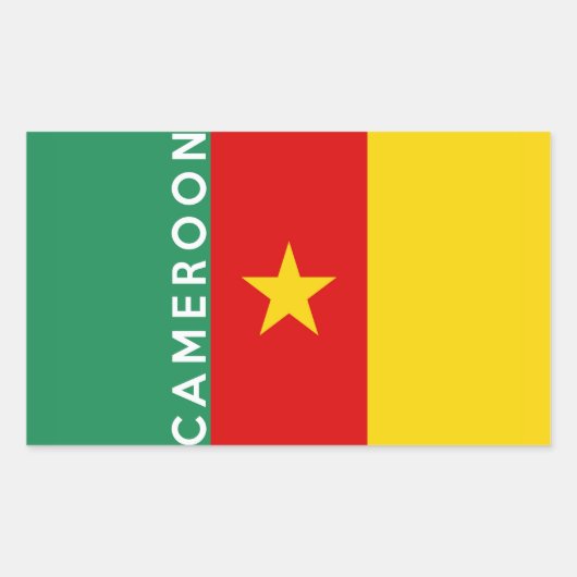 Sticker Rectangulaire nom du symbole du pays du cameroun (Devant)