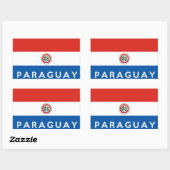 Sticker Rectangulaire nom du symbole du pays du paraguay (Feuille)