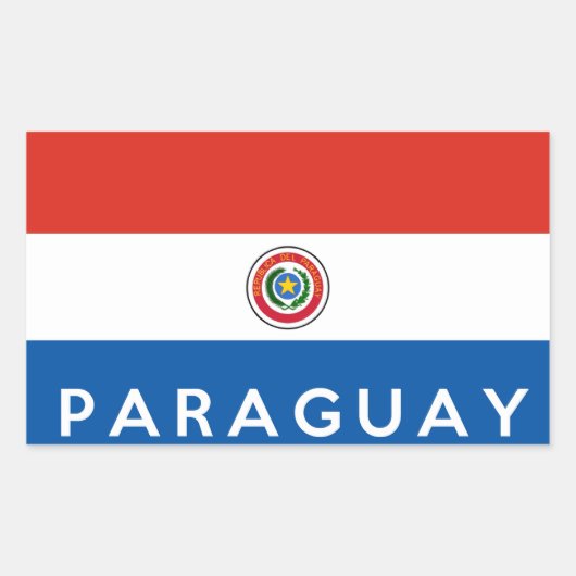 Sticker Rectangulaire nom du symbole du pays du paraguay (Devant)